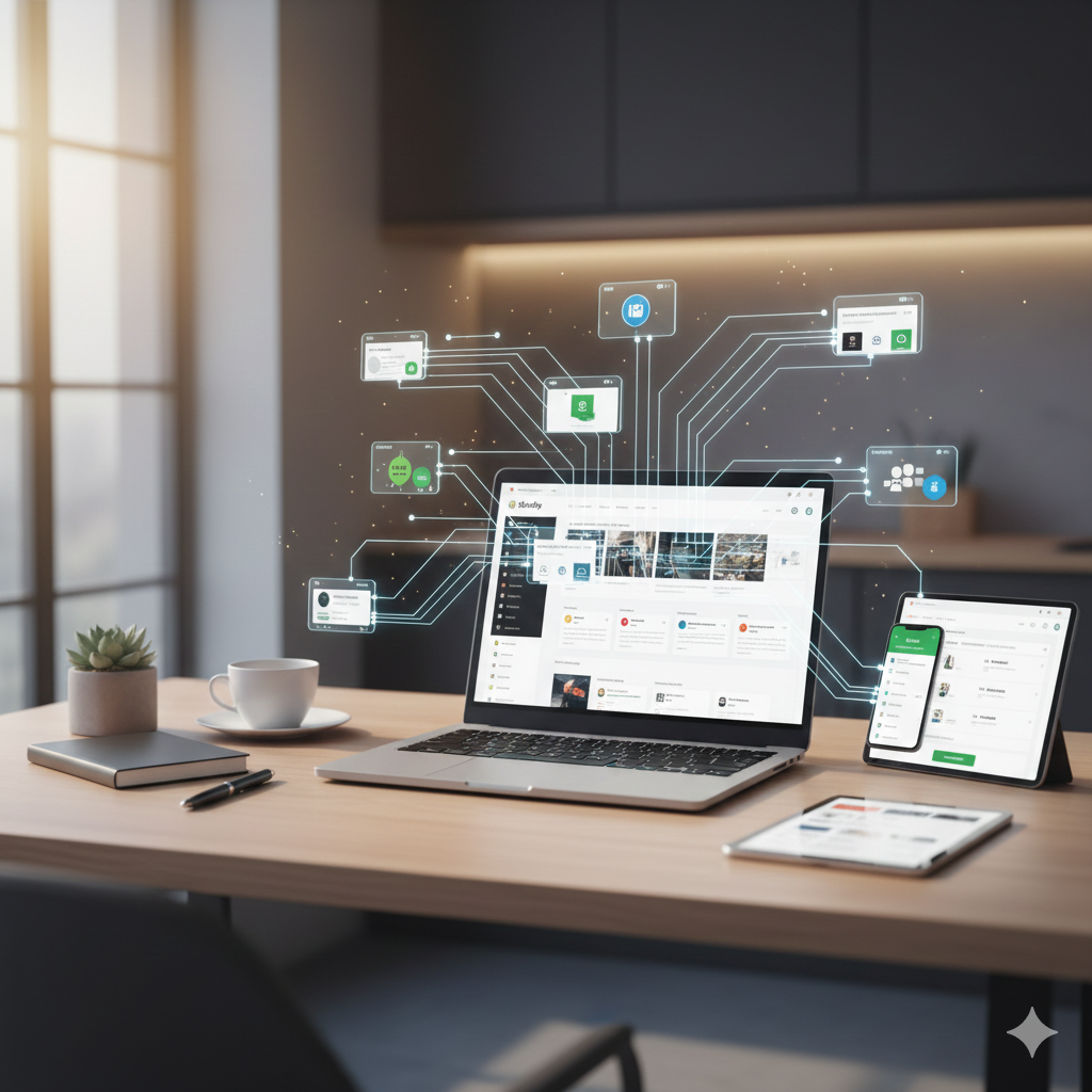 Shopify app ecosystem integration illustration