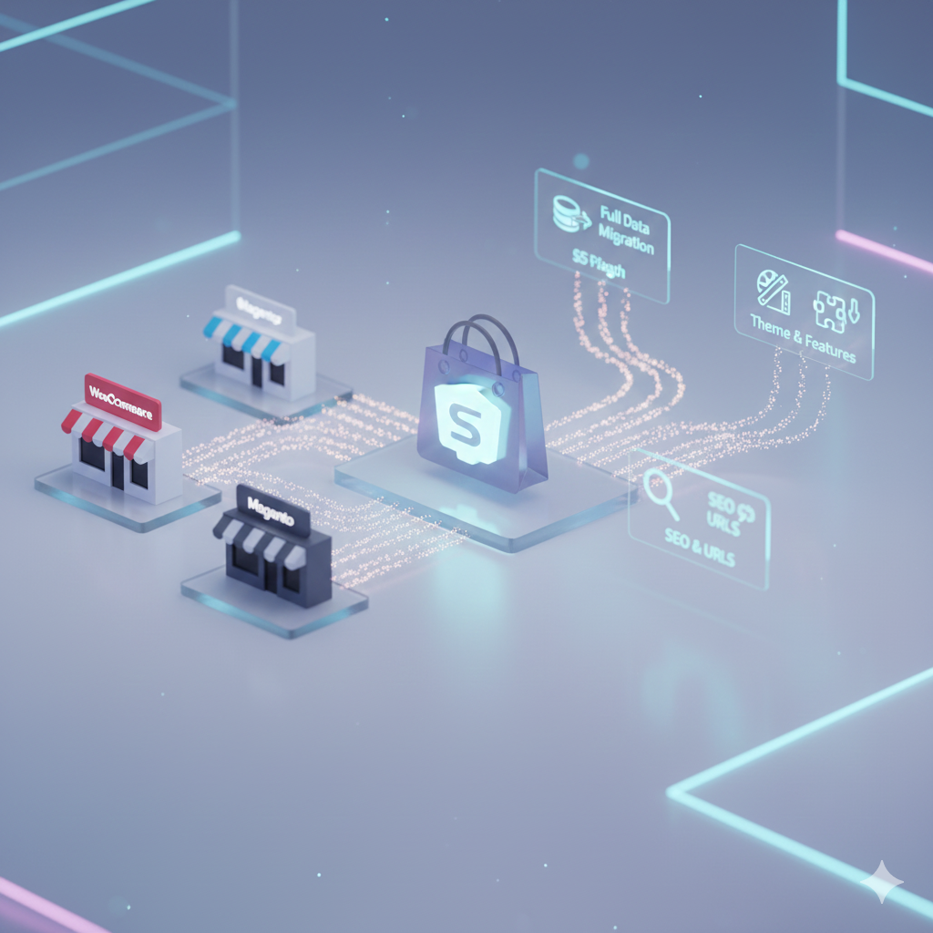 Shopify store migration illustration