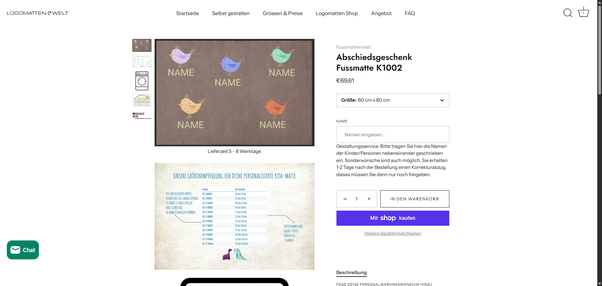 Mattenwelt Shopify checkout and cart optimization view