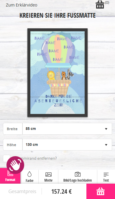 Mobile view of Shopify custom product detail page with personalized output preview and add-to-cart integration