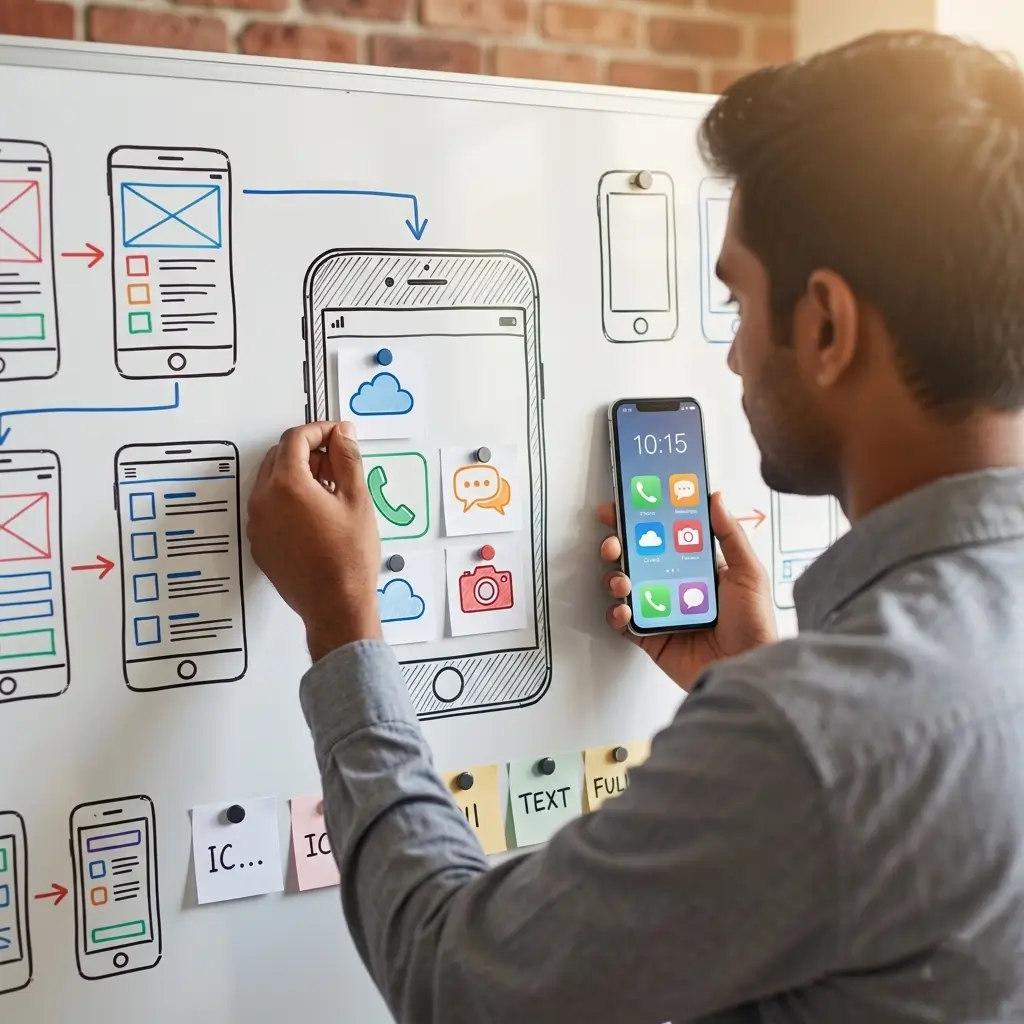 UX research artifacts including personas, journeys and IA diagrams