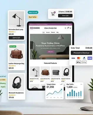 online store interface with product listings and analytics