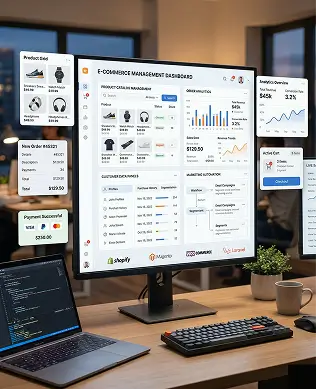 ecommerce analytics dashboard on desktop screen