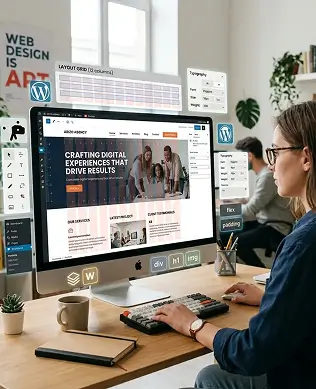 web design and wordpress development workspace