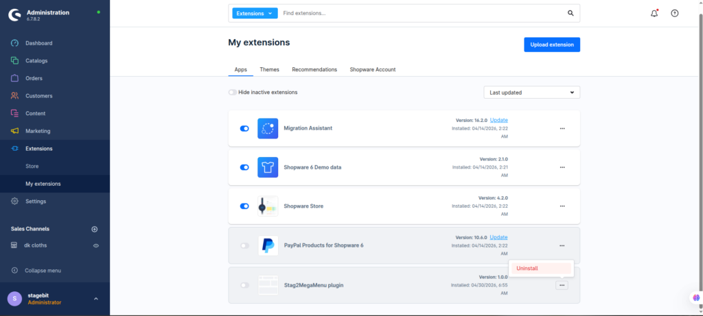 install/uninstall plugin