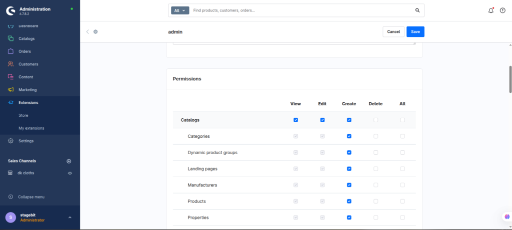 role permissions