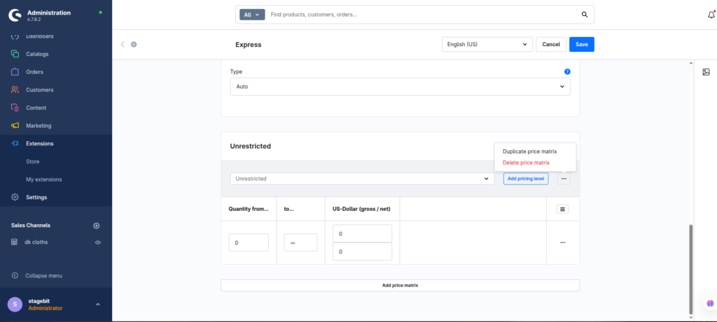 Configure pricing and timing