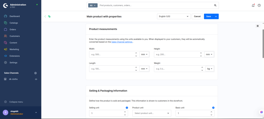 Configure packaging 