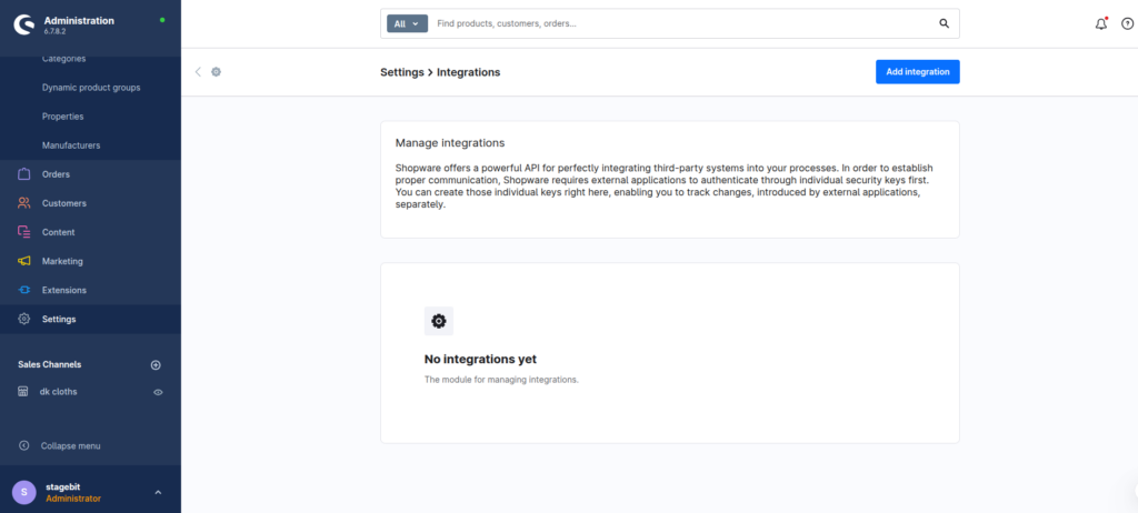 Manage integrations