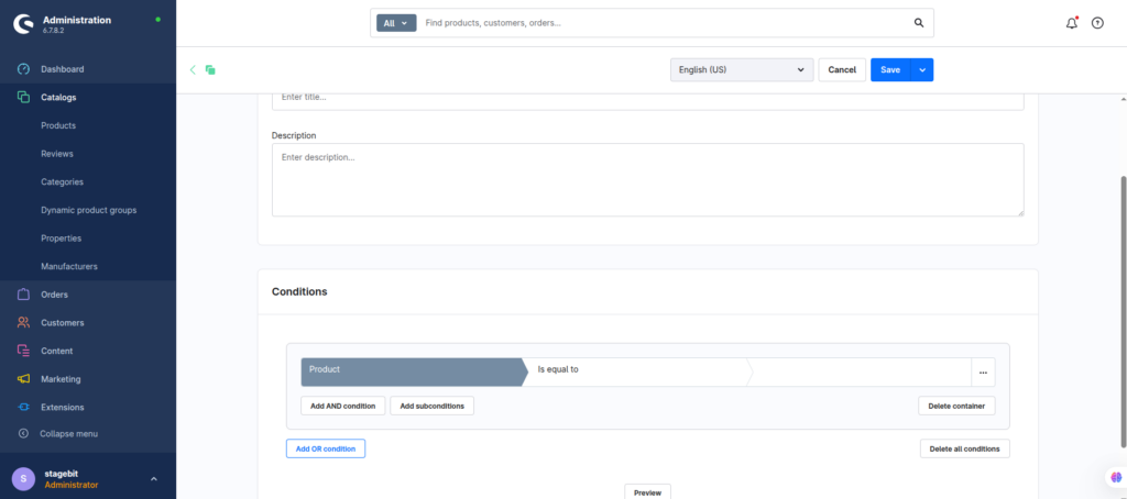 dynamic products groups