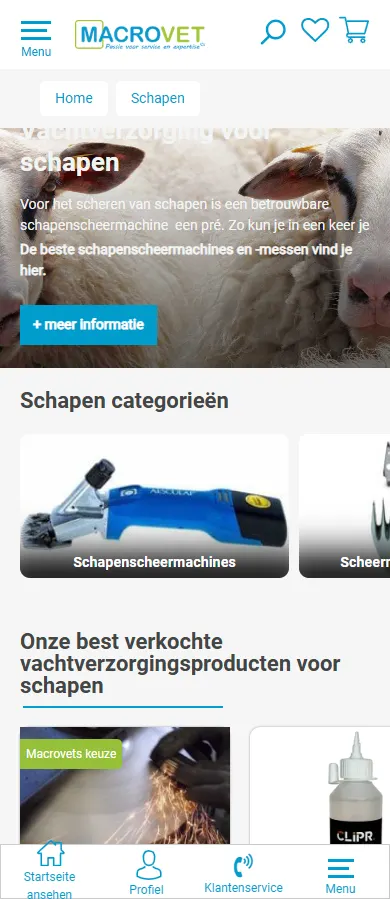 Mobile Shopware 6 checkout experience for Macrovet.nl optimized for speed, stability and seamless integrations